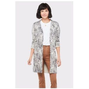 Sanctuary Womens Lenox Gray Snake Cardigan Sweater Long Open Front size Small